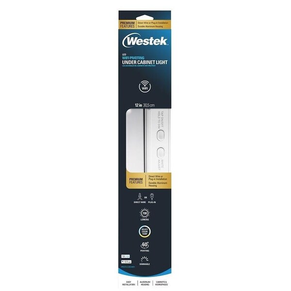 Westek Pro Pivot WiFi Under Strip Light, 120 VAC, 9 W, LED Lamp